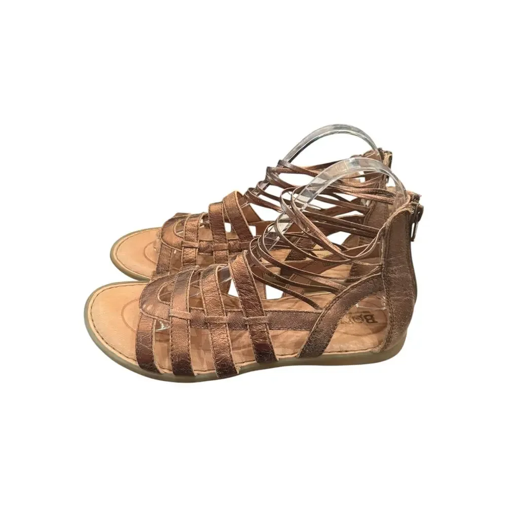 Born Metallic Bronze Leather Strappy Gladiator Sandals Women’s 7M F17018